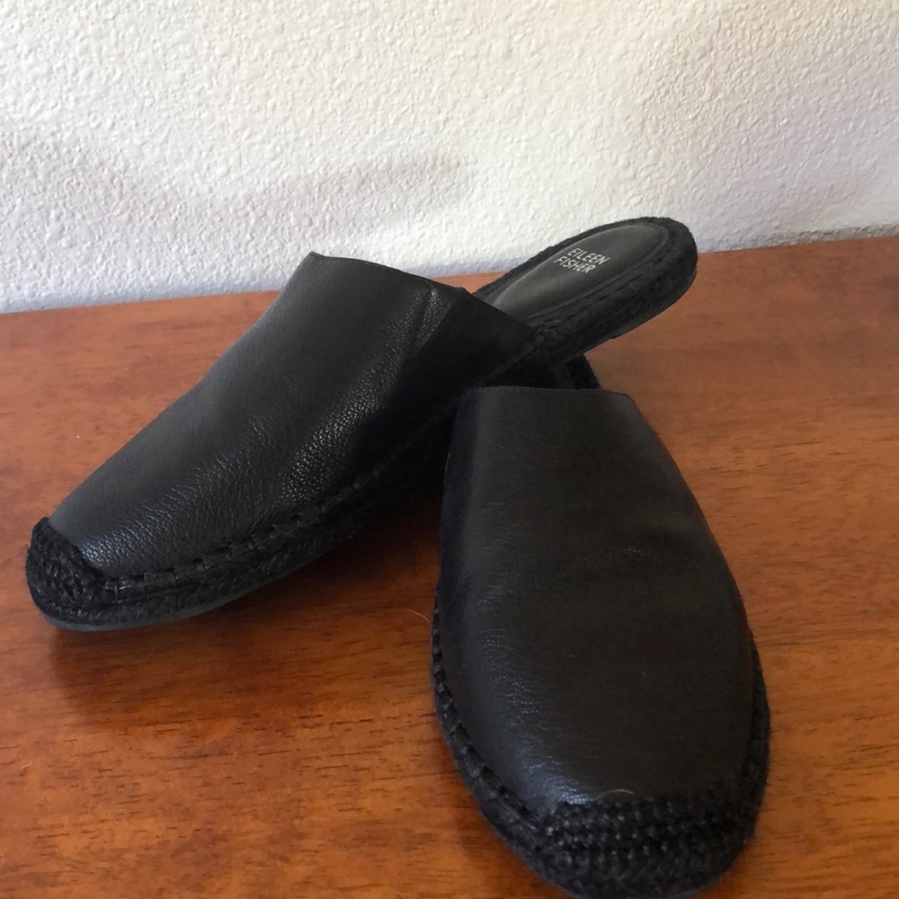 New  Eileen Fisher Leather Espadrille